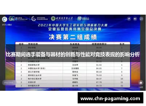 比赛期间选手装备与器材的创新与性能对竞技表现的影响分析