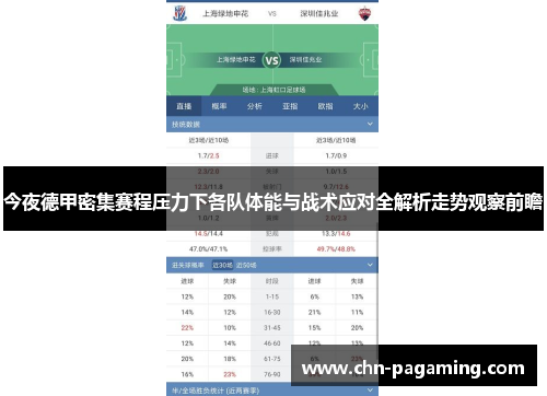 今夜德甲密集赛程压力下各队体能与战术应对全解析走势观察前瞻